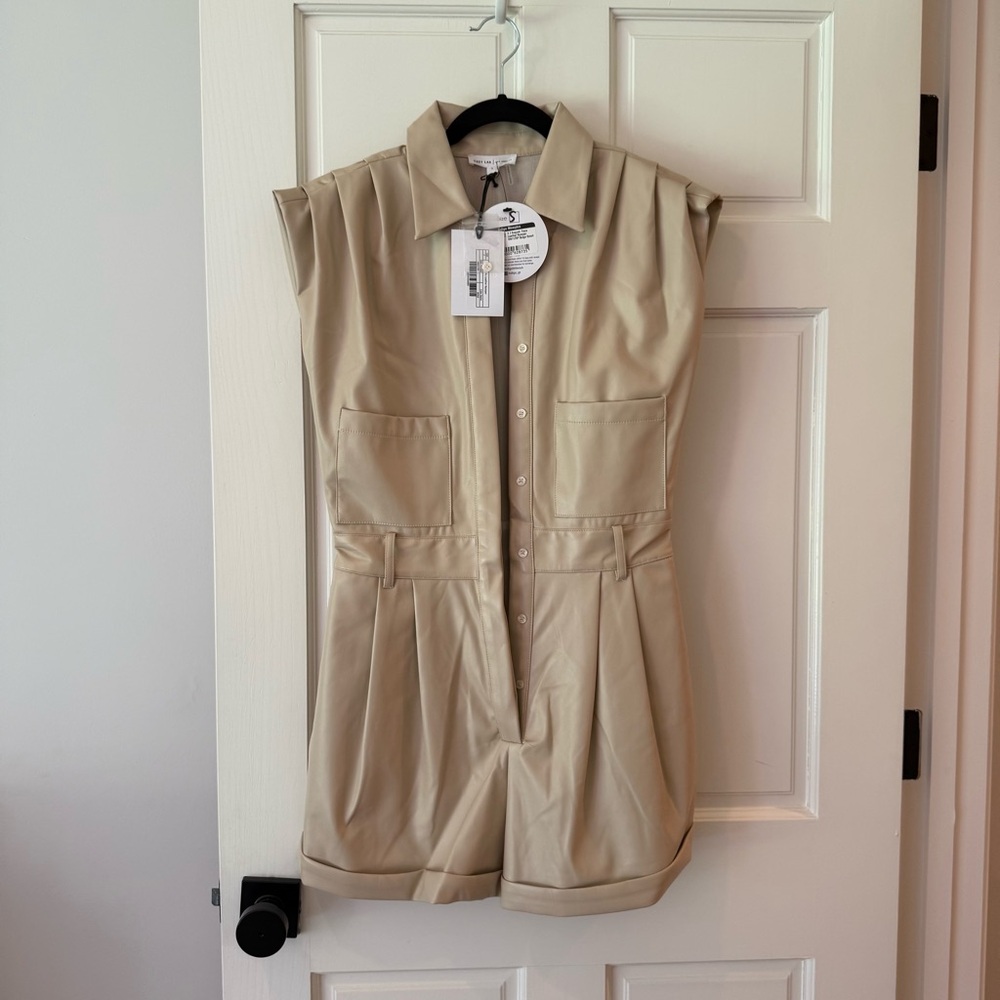 GREY LAB Cream Leather Romper
